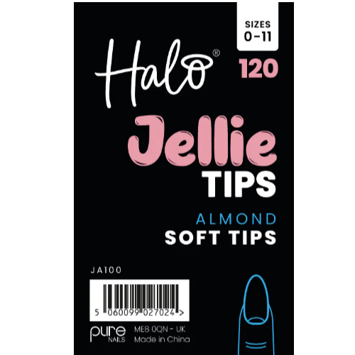 Halo Jelie Nail Tips - Almond sizes 0-11 120 mixed sizes